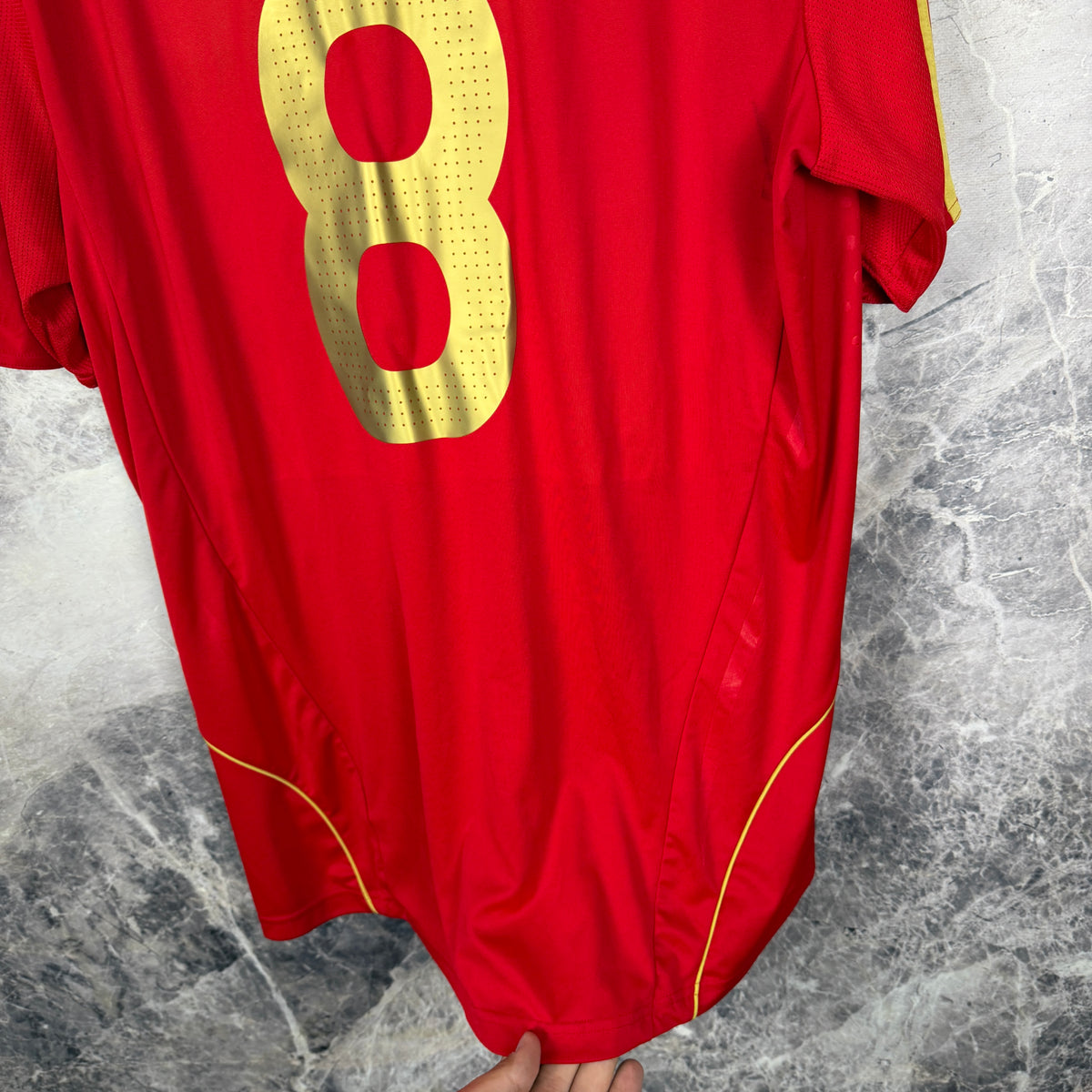 Spain 2008-2009 Home Jersey — Xavi #8 XL