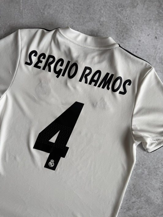 Real Madrid 2018 2019 Home Jersey — Sergio Ramos #4 M