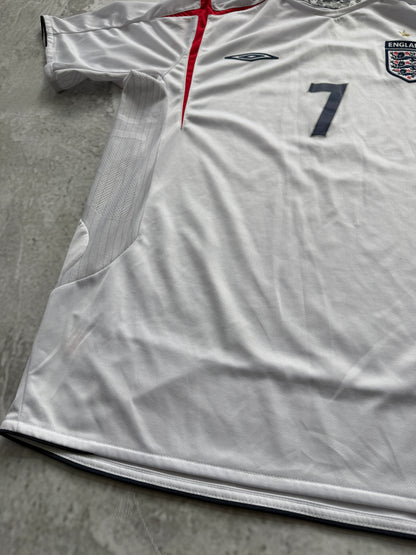 England 2005 2007 Home Jersey — Beckham #7 XL