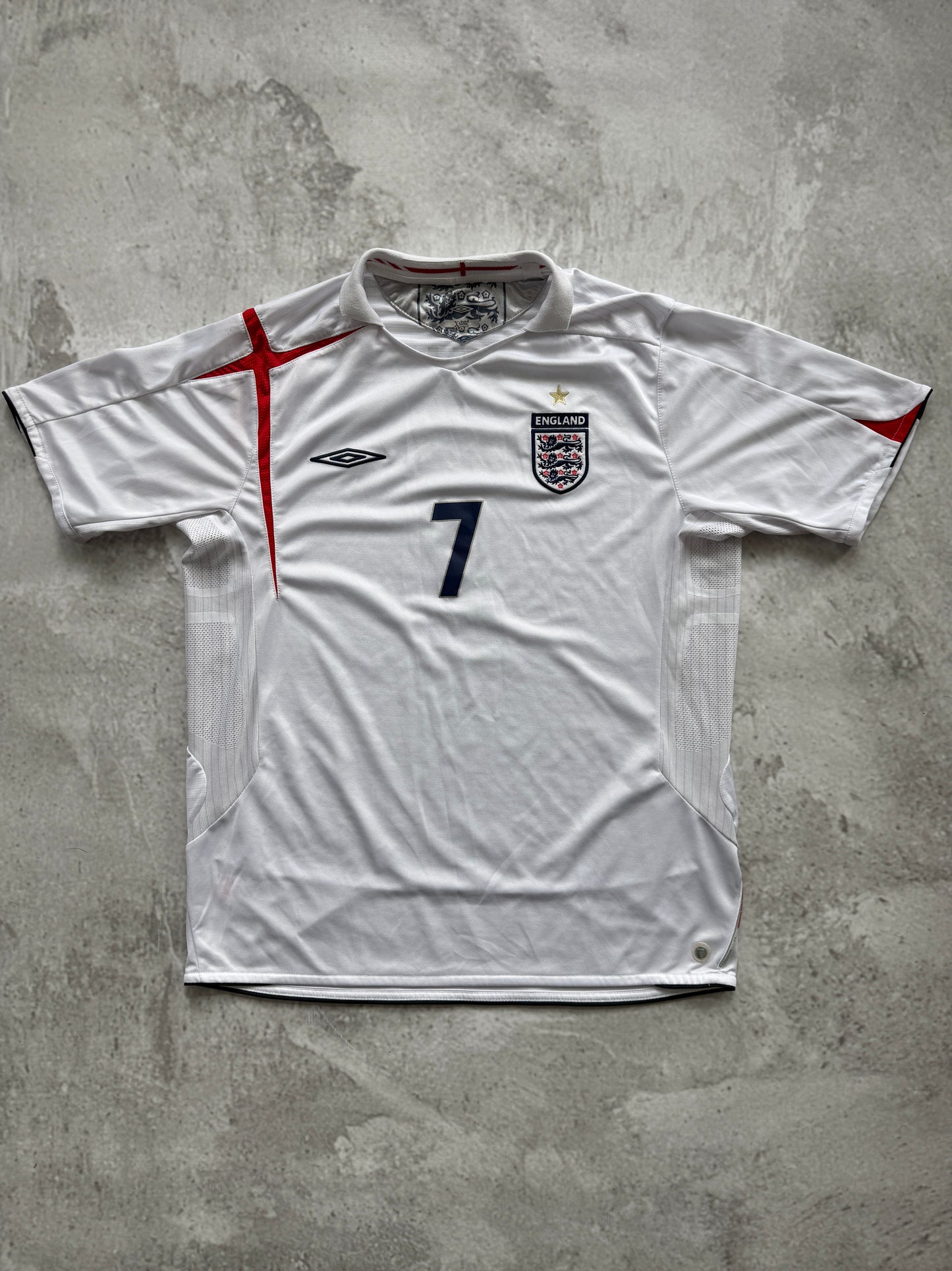 England 2005 2007 Home Jersey — Beckham #7 XL
