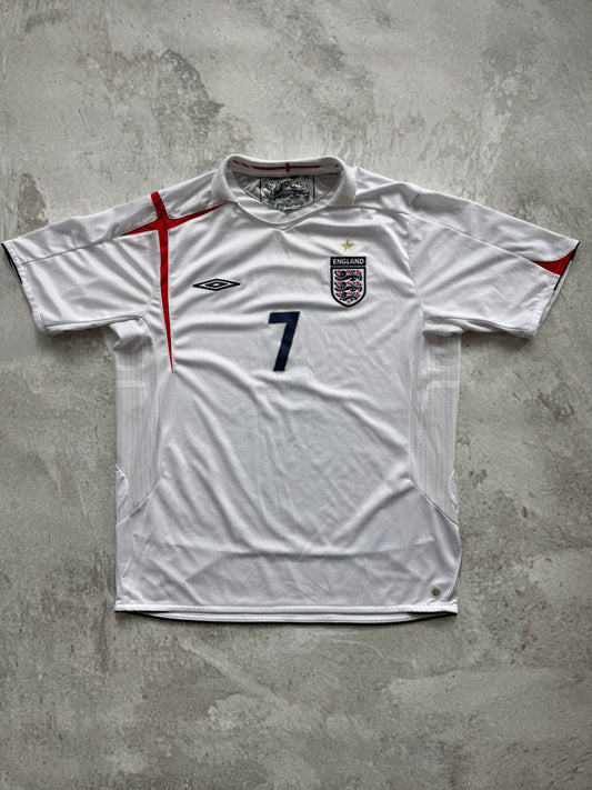 England 2005 2007 Home Jersey — Beckham #7 XL