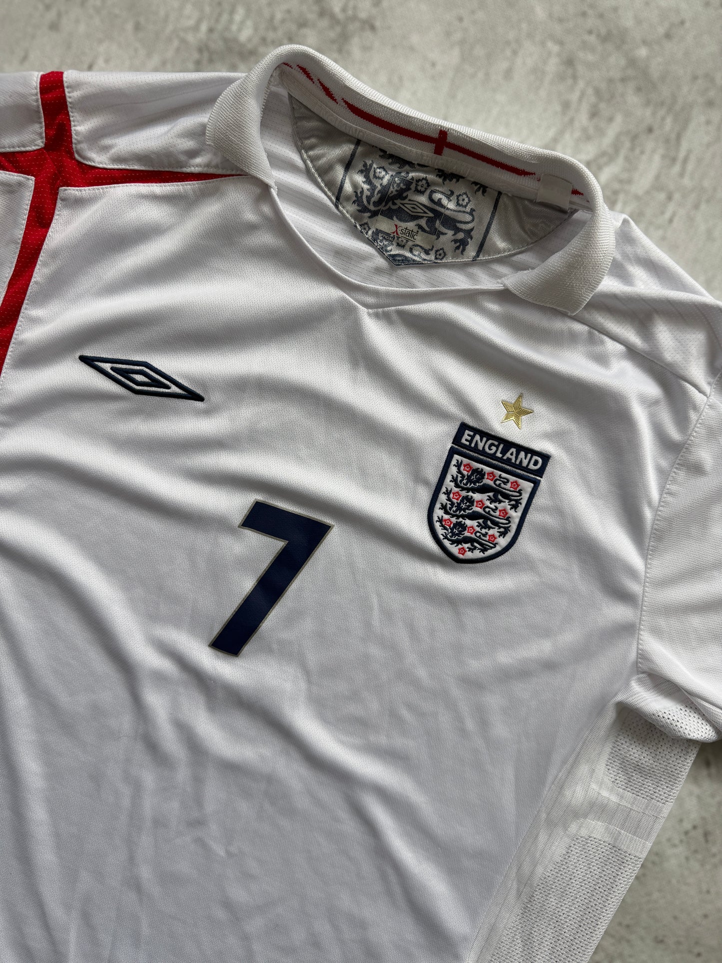 England 2005 2007 Home Jersey — Beckham #7 XL