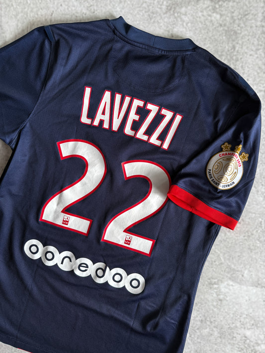 Paris Saint-Germain 2013 2014 Home Jersey — Lavezzi #22 L