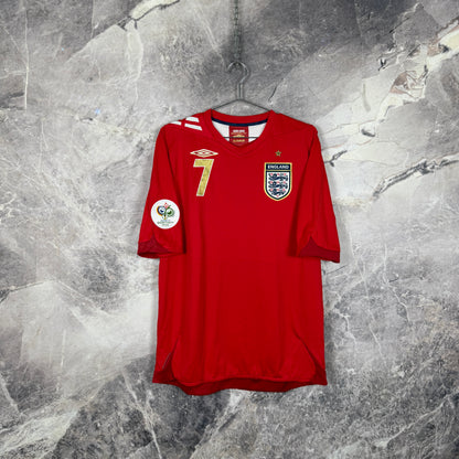 England 2006-2008 Away Jersey — Beckham #7 L