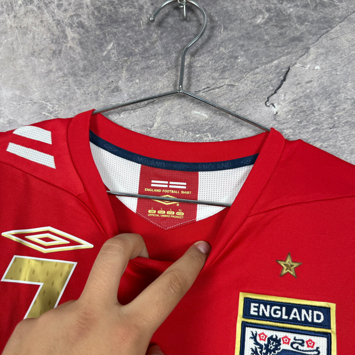 England 2006-2008 Away Jersey — Beckham #7 L