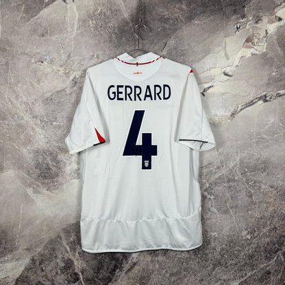 England 2005-2007 Home Jersey — Gerrard #4 L