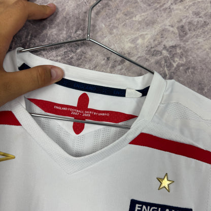 England 2007-2009 Home Jersey — Rooney #9 L