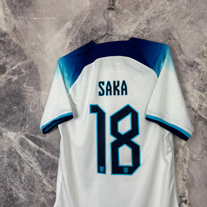 England 2022 Home Jersey — Saka #18 M