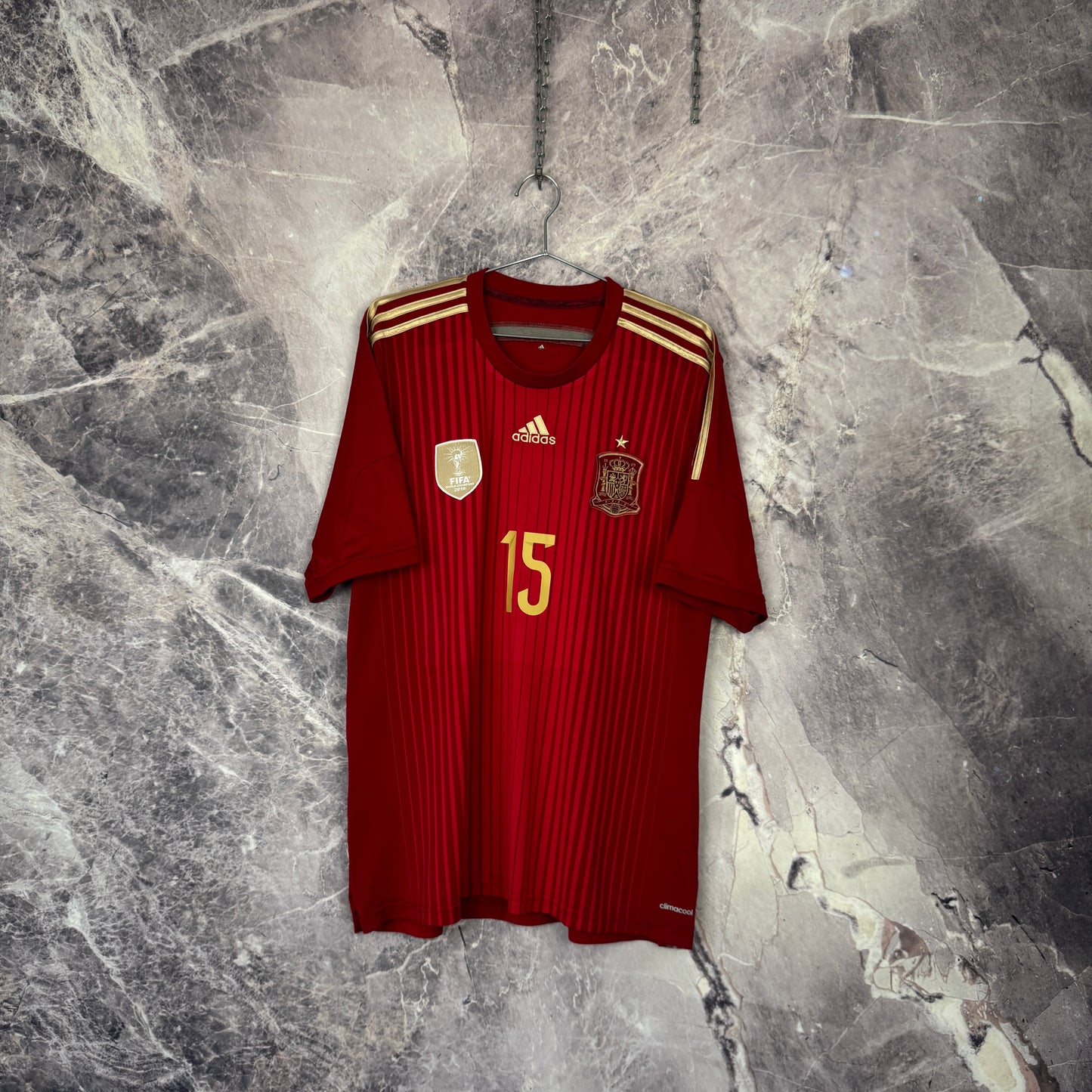 Spain 2010 Home Jersey — Ramos #15 L