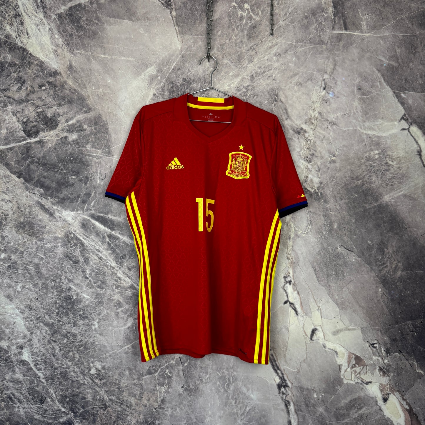 Spain 2016 Home Jersey — Ramos #15 L