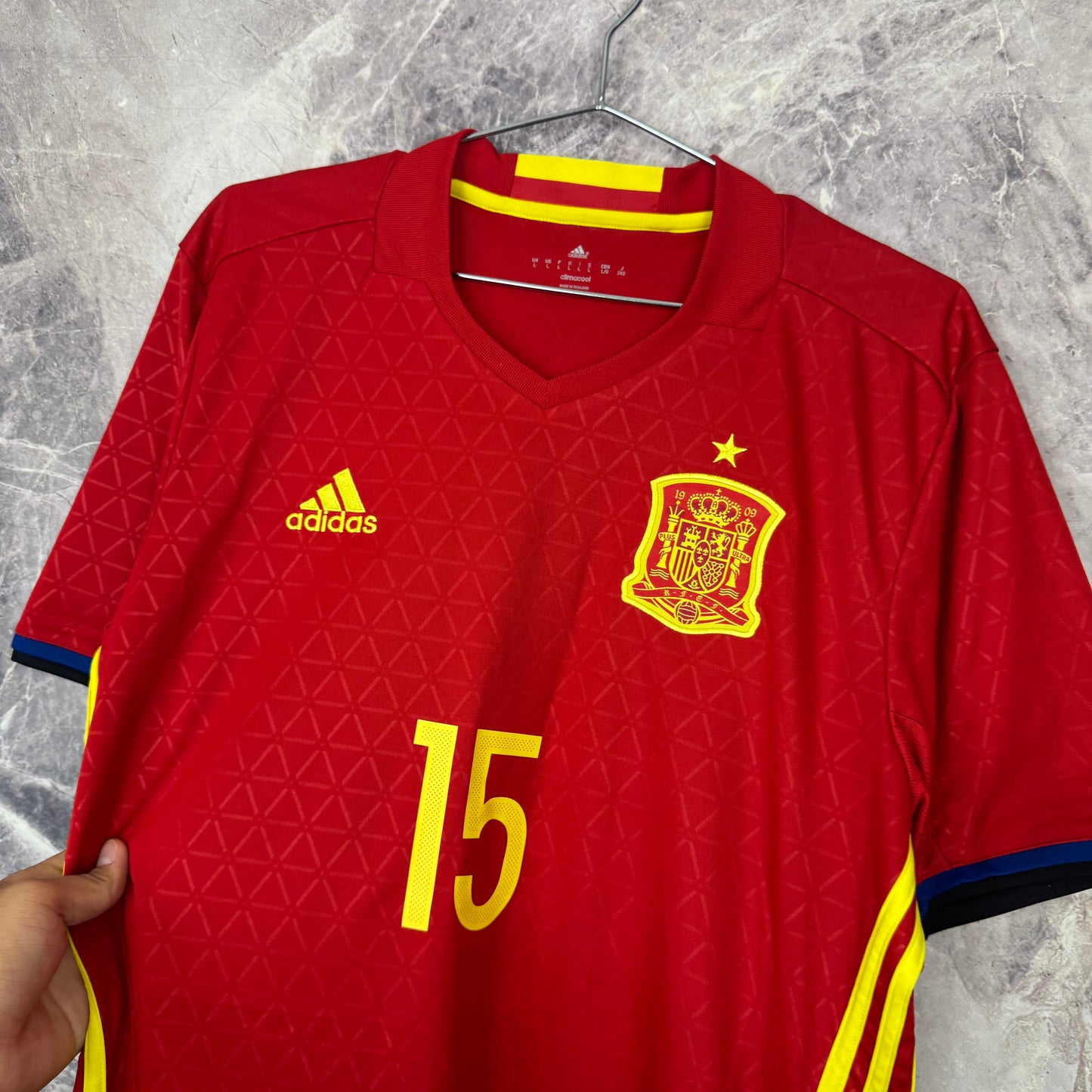 Spain 2016 Home Jersey — Ramos #15 L