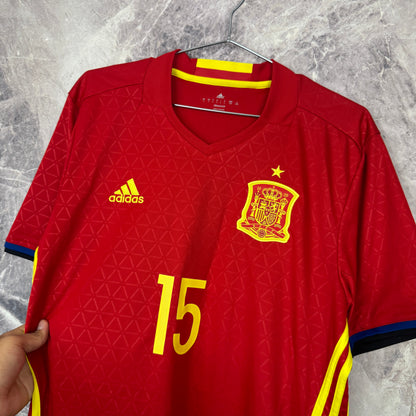Spain 2016 Home Jersey — Ramos #15 L
