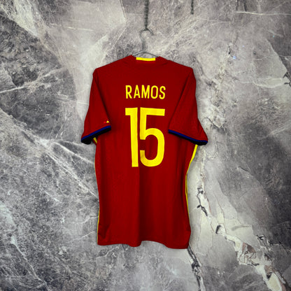 Spain 2016 Home Jersey — Ramos #15 L