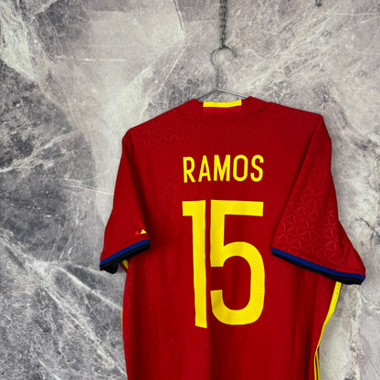 Spain 2016 Home Jersey — Ramos #15 L