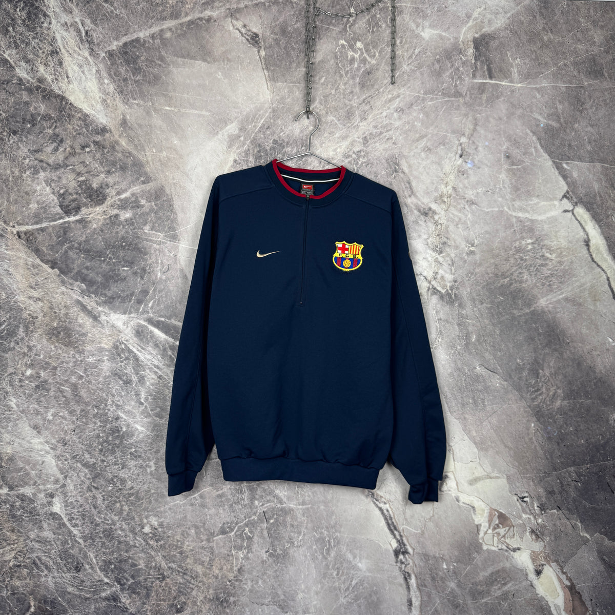 FC Barcelona 1998-1999 Training 1/4 Zip Top — M