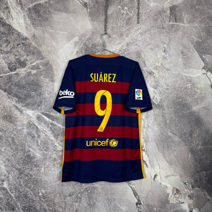 FC Barcelona 2015-2016 Home Jersey — Suárez #9 L