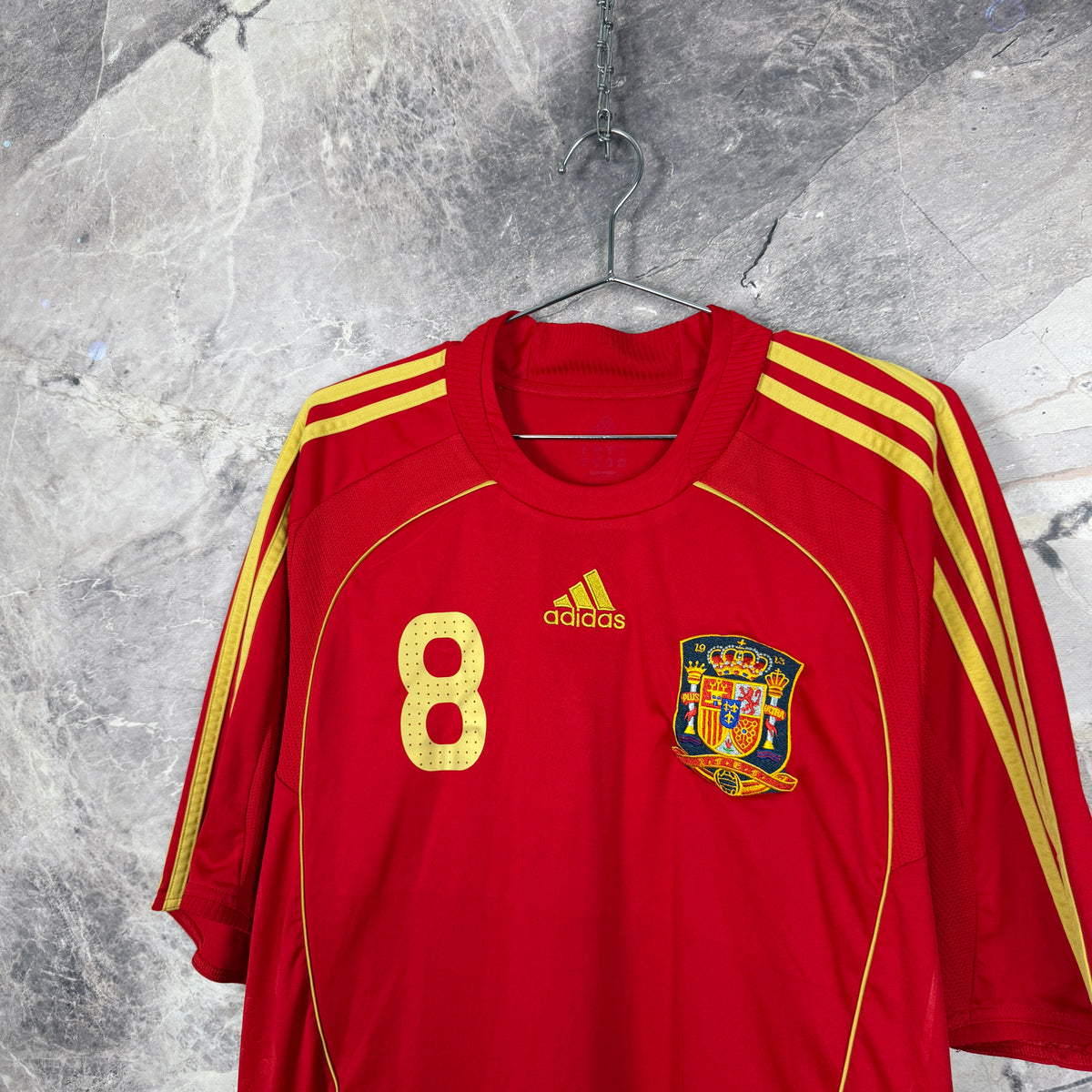 Spain 2008-2009 Home Jersey — Xavi #8 XL