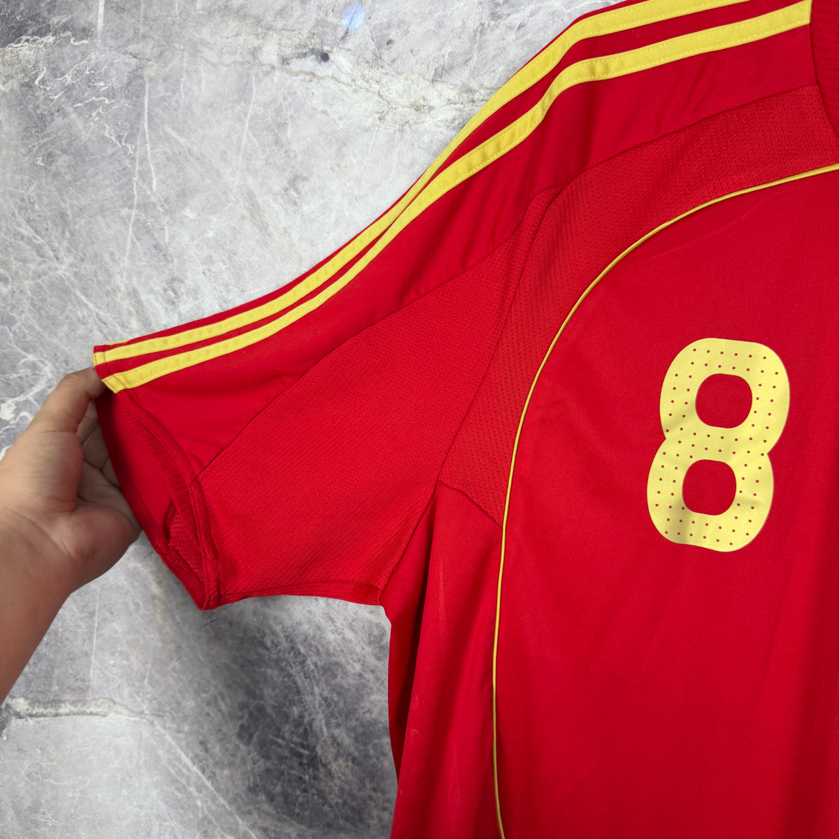 Spain 2008-2009 Home Jersey — Xavi #8 XL
