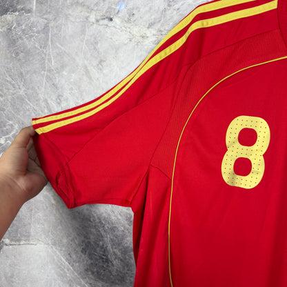 Spain 2008-2009 Home Jersey — Xavi #8 XL
