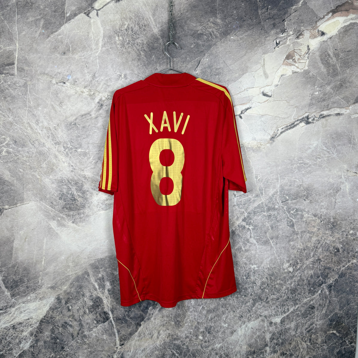 Spain 2008-2009 Home Jersey — Xavi #8 XL