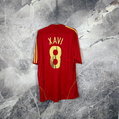 Spain 2008-2009 Home Jersey — Xavi #8 XL