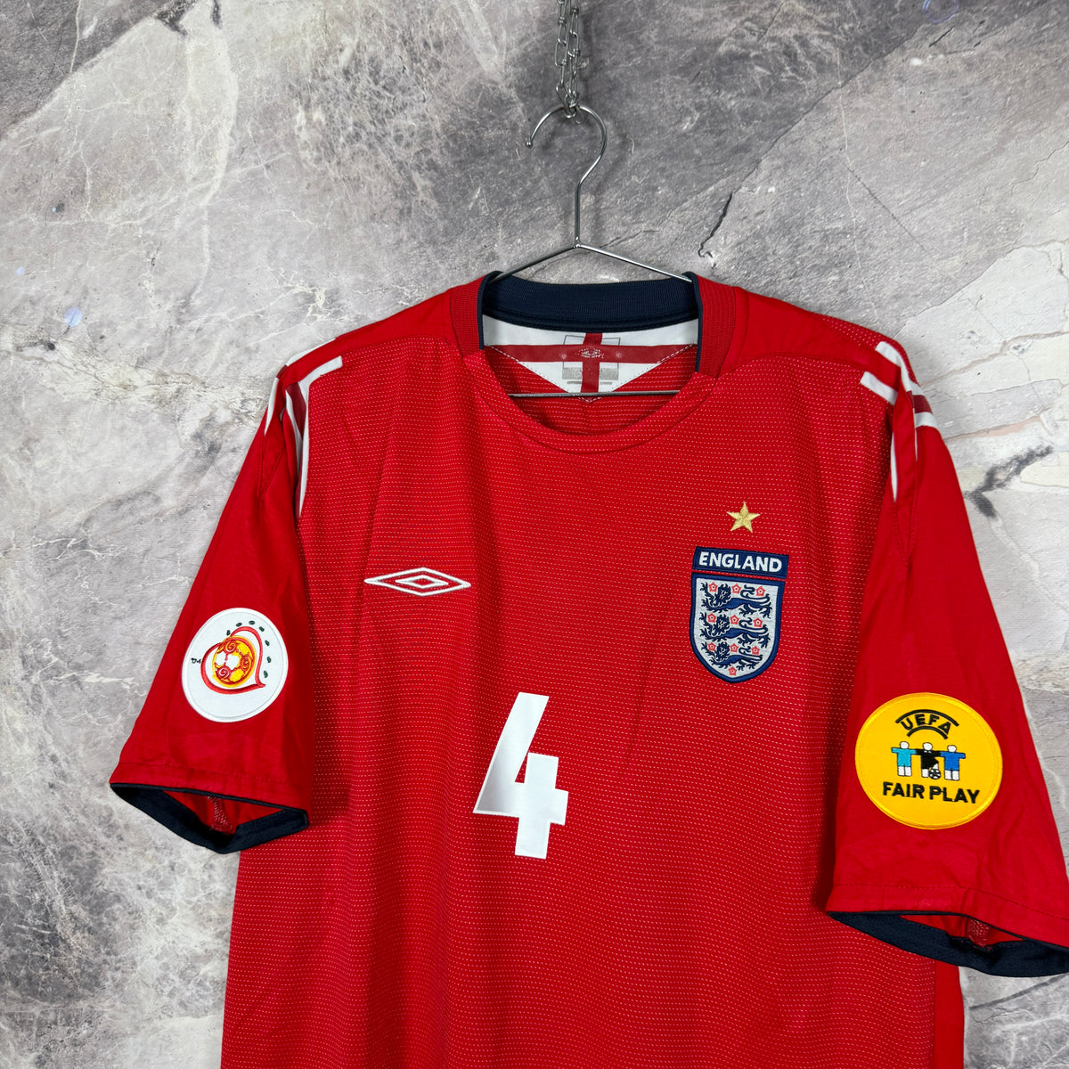 England 2004-2006 Away Jersey — Gerrard #4 XL
