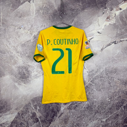 Brazil 2014-2015 Home Jersey — P. Coutinho #21 M