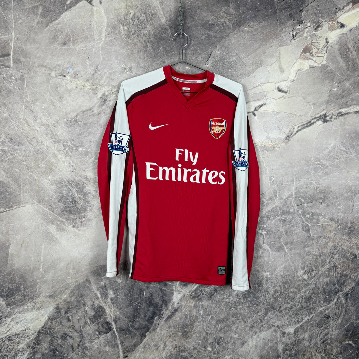 Arsenal 2008-2010 Home Long Sleeve Jersey Match Prepared — Vela #12 M