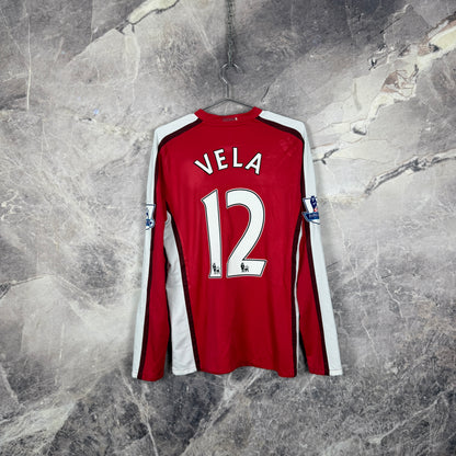 Arsenal 2008-2010 Home Long Sleeve Jersey Match Prepared — Vela #12 M