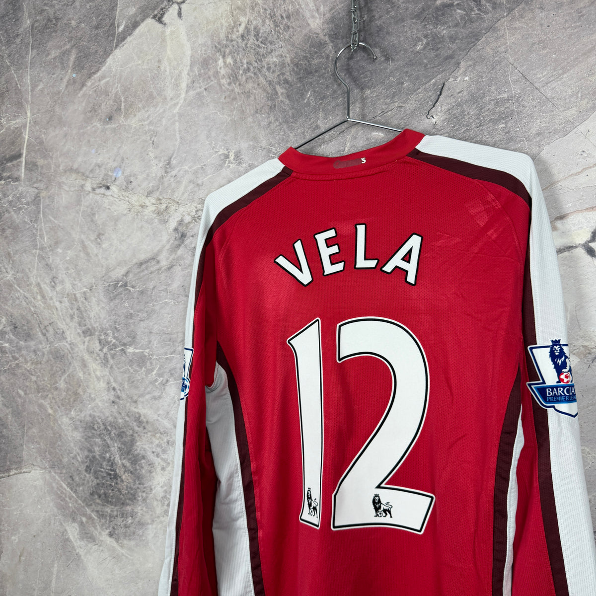 Arsenal 2008-2010 Home Long Sleeve Jersey Match Prepared — Vela #12 M