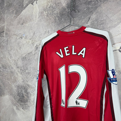 Arsenal 2008-2010 Home Long Sleeve Jersey Match Prepared — Vela #12 M
